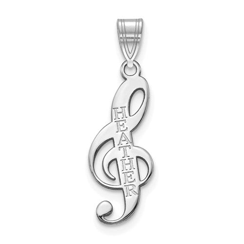 Musical Note Clef Name Pendant-XNA1003SS-Chris's Jewelry