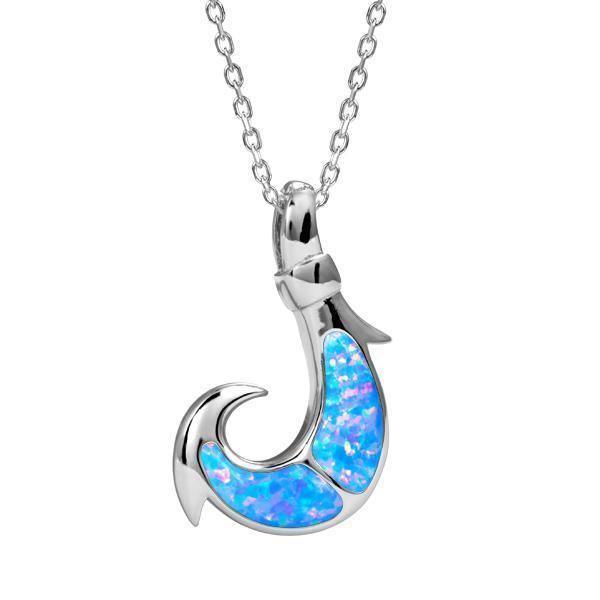 Opal Ahi Fish Hook Pendant-635-31-31-Chris's Jewelry