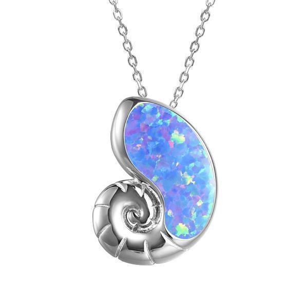 Opal Nautilus Shell Pendant-632-31-31-Chris's Jewelry