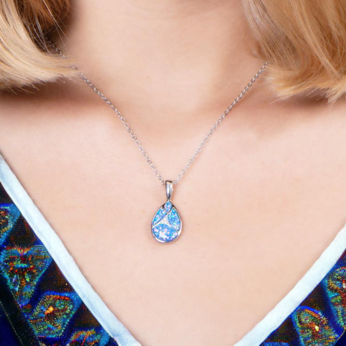 Opal Pieces of Love Teardrop Pendant-758-31-31-Chris's Jewelry