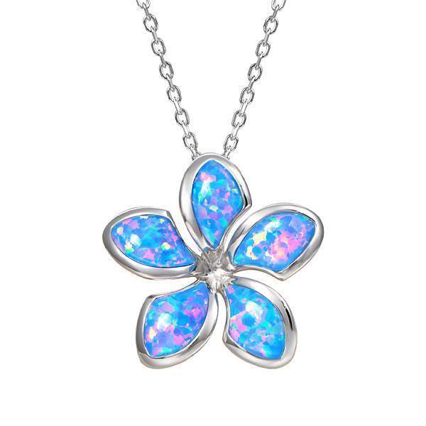Opal Sunrise Plumeria Pendant-083-31-31-Chris's Jewelry