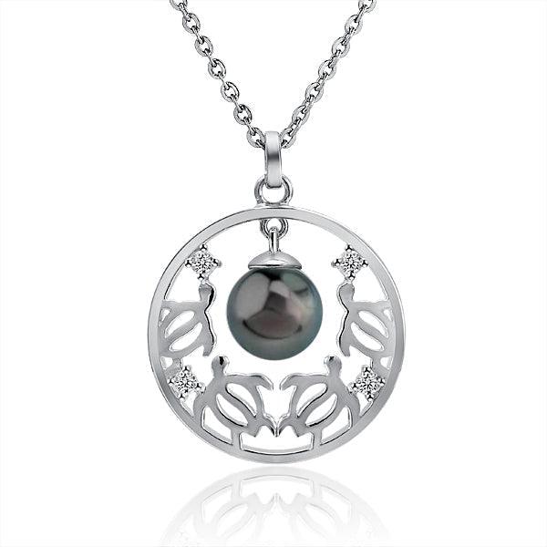 Pearl Honu Turtle Infinity Pendant by Alamea-184-91-21-Chris's Jewelry