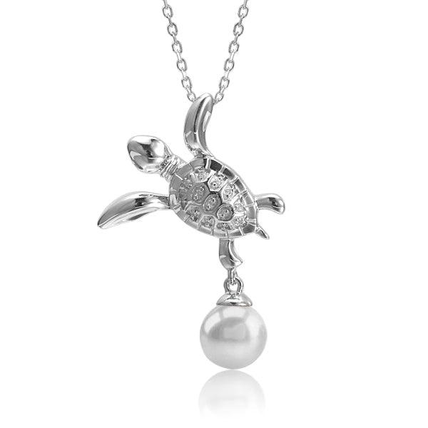 Pearl Keiki Honu Turtle Pendant by Alamea-238-91-11-Chris's Jewelry