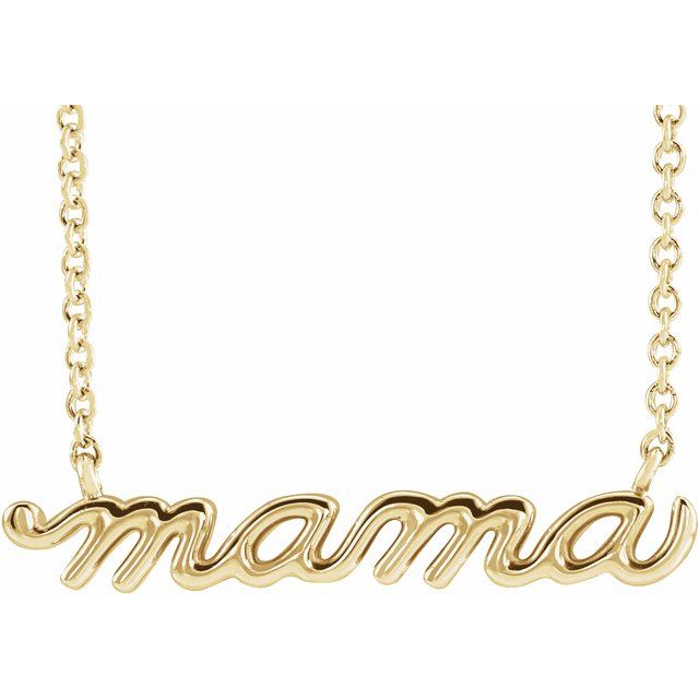 Petite Mama Script Necklace-87395-Chris's Jewelry