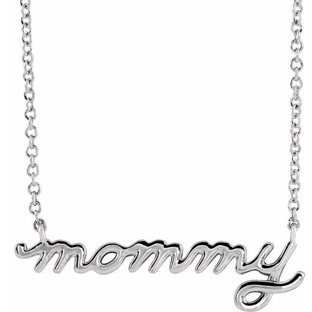 Petite Mommy Script Necklace-87394:115:P-Chris's Jewelry