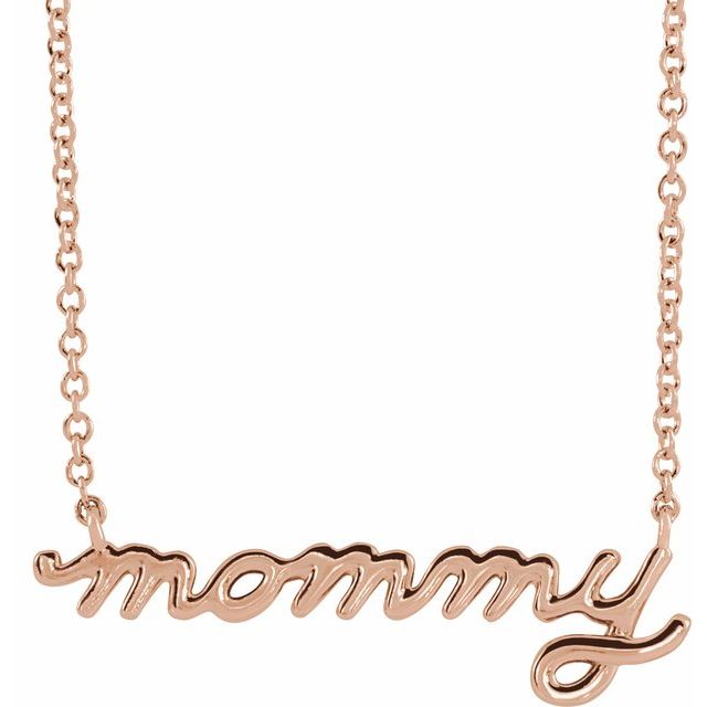 Petite Mommy Script Necklace-87394:117:P-Chris's Jewelry