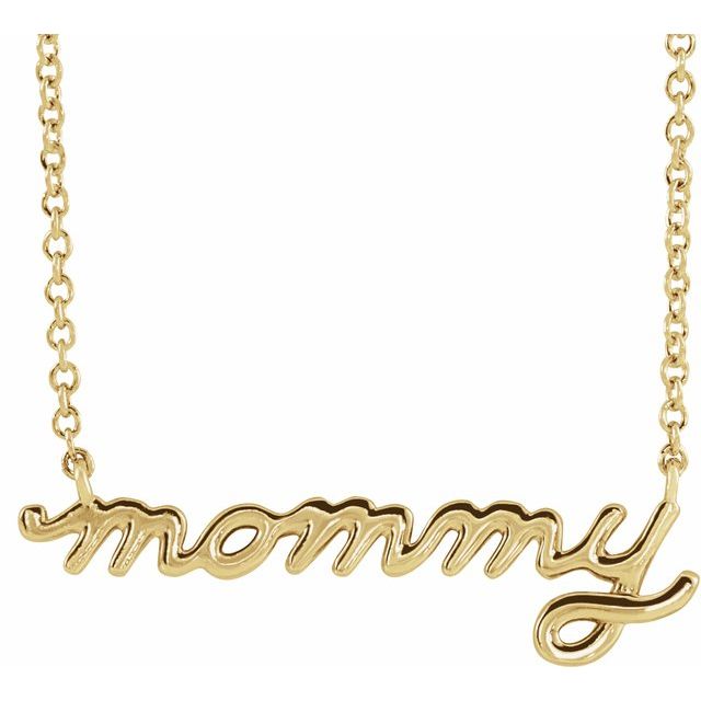 Petite Mommy Script Necklace-87394:118:P-Chris's Jewelry