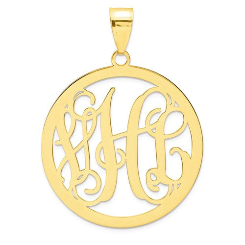 Round .018 Gauge Monogram Pendant - Sterling Silver or Solid Gold-XNA499GP-Chris's Jewelry