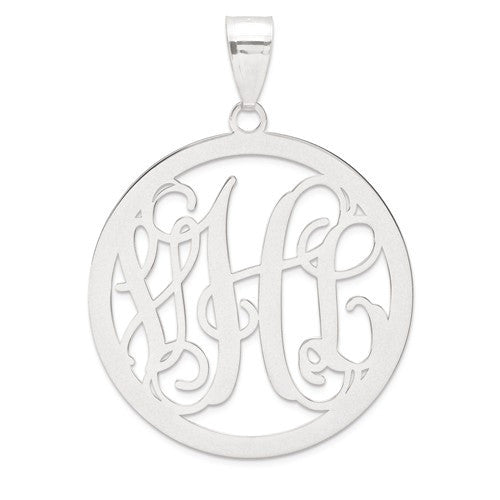 Round .018 Gauge Monogram Pendant - Sterling Silver or Solid Gold-XNA499SS-Chris's Jewelry