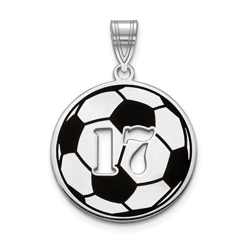 Soccer Ball Cutout Number Pendant-XNA925SS-Chris's Jewelry