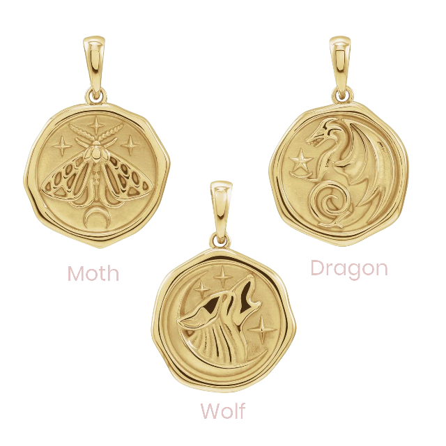 Spirit Animal Pendant - Wolf, Moth or Dragon-Chris's Jewelry