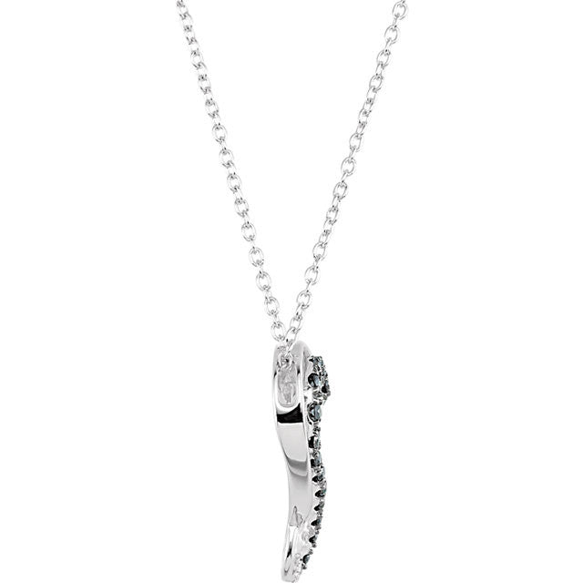 Sterling Silver 1/5 CTW Black & White Diamond Heart 18" Necklace-69956:100:P-Chris's Jewelry