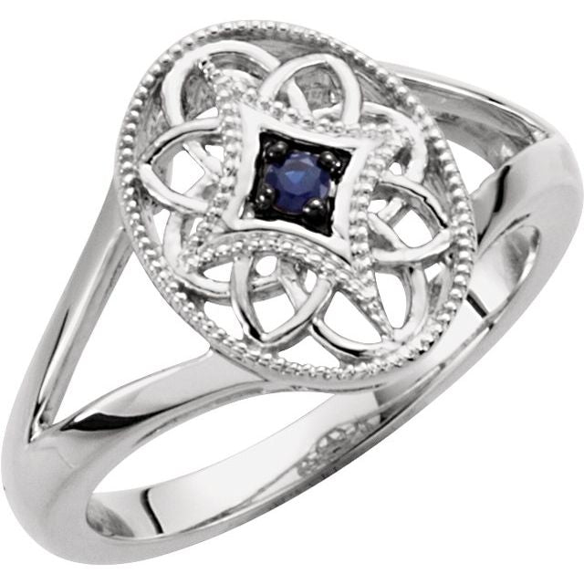 Sterling Silver 2mm Round Genuine Gemstone Filigree Ring Sterling Silver 2mm Round Genuine Gemstone Filigree Ring