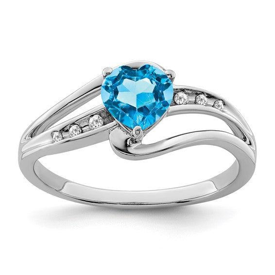 Sterling Silver 6mm Gemstone Heart And Diamond Rings-RM7401-BT-004-SSA-6-Chris's Jewelry