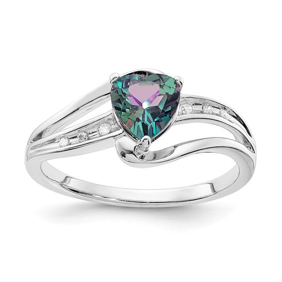 Sterling Silver 6mm Gemstone Heart And Diamond Rings-RM7401-CA-004-SSA-6-Chris's Jewelry