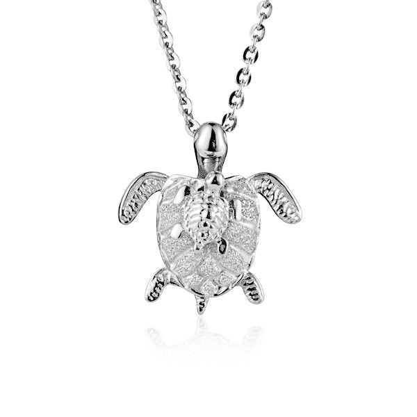 Sterling Silver Alamea Hawaii Moveable Mother & Baby Turtle Pendant-SP91808-Chris's Jewelry