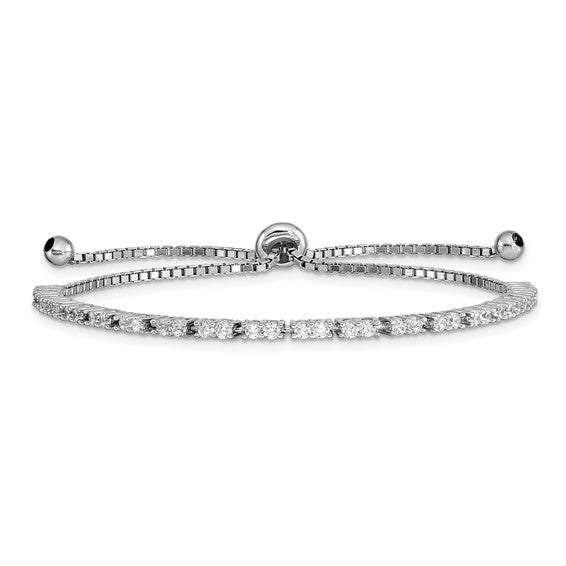 Sterling Silver Birthstone CZ Adjustable Bolo Bracelets-QG4757APR-Chris's Jewelry