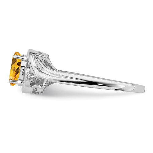 Sterling Silver Diamond & Oval Genuine Gemstone Birthstone Rings-Chris's Jewelry