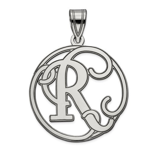Sterling Silver Fancy Script Initial Charm Pendant - Various Letters-QC8999R-Chris's Jewelry