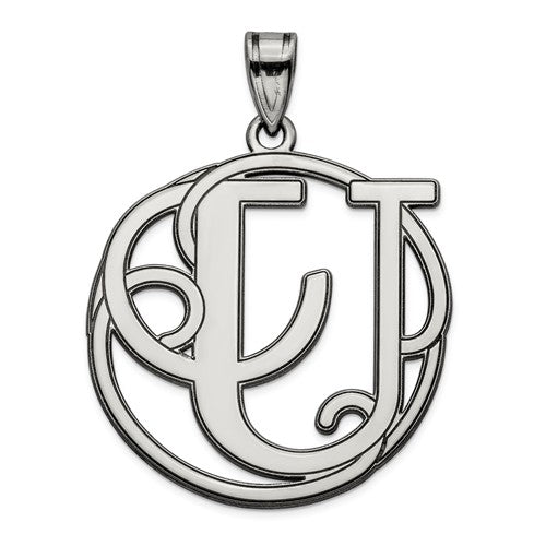 Sterling Silver Fancy Script Initial Charm Pendant - Various Letters-QC8999U-Chris's Jewelry