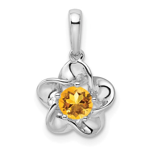 Sterling Silver Flower Pendant - Various Birthstone Choices-QBPD31NOV-Chris's Jewelry