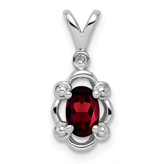 Sterling Silver Gemstone & Diamond Pendants-QBPD21JAN-Chris's Jewelry