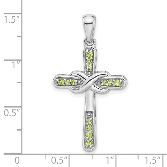 Sterling Silver Gemstone Infinity Cross Pendants-Chris's Jewelry