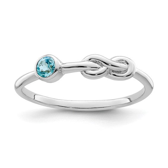 Sterling Silver Gemstone Infinity Knot Birthstone Rings-QBR34DEC-6-Chris's Jewelry