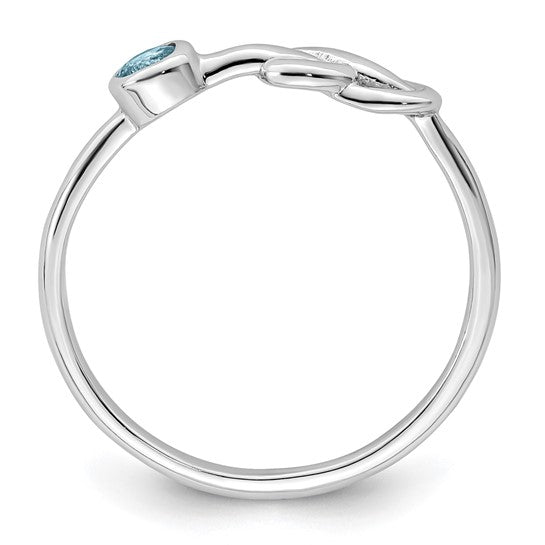 Sterling Silver Gemstone Infinity Knot Birthstone Rings-Chris's Jewelry