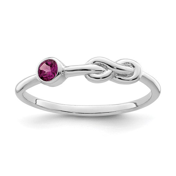 Sterling Silver Gemstone Infinity Knot Birthstone Rings-QBR34JUN-6-Chris's Jewelry