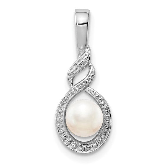 Sterling Silver Gemstone Oval & Diamond Pendants-QBPD18JUN-Chris's Jewelry