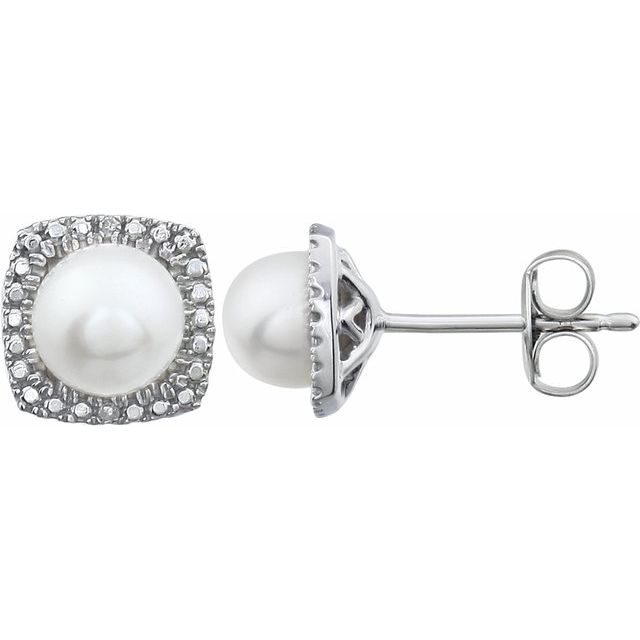 Sterling Silver Gemstone & .015 CTW Diamond Halo-Style Earrings-650167:112:P-Chris's Jewelry