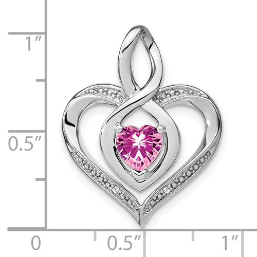 Sterling Silver Gemstone and Diamond Heart Infinity Pendants-Chris's Jewelry