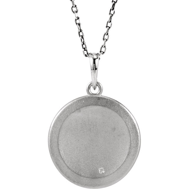 Sterling Silver Genuine Diamond Initial Disc 18" Necklace - A to Z-Chris's Jewelry