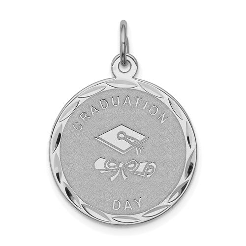 Sterling Silver Graduation Day Charm 20mm - Engravable-QC2427-Chris's Jewelry