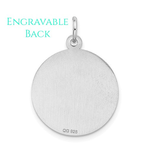 Sterling Silver Graduation Day Disc Charm 20mm - Engravable-QC2433-Chris's Jewelry