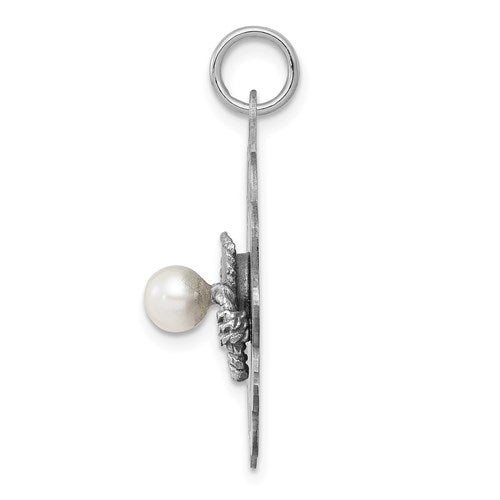 Sterling Silver Graduation Day with Freshwater Pearl Disc Charm - Engravable-QC2430-Chris's Jewelry