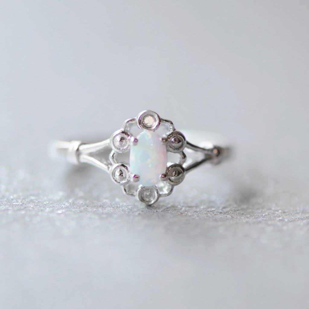 Sterling Silver Oval Gemstone & Diamond Birthstone Rings-Chris's Jewelry