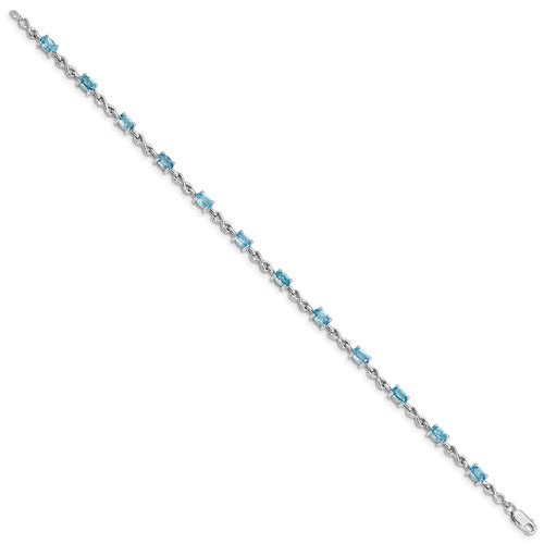 Sterling Silver Oval Gemstone Infinity Link Bracelets-Chris's Jewelry
