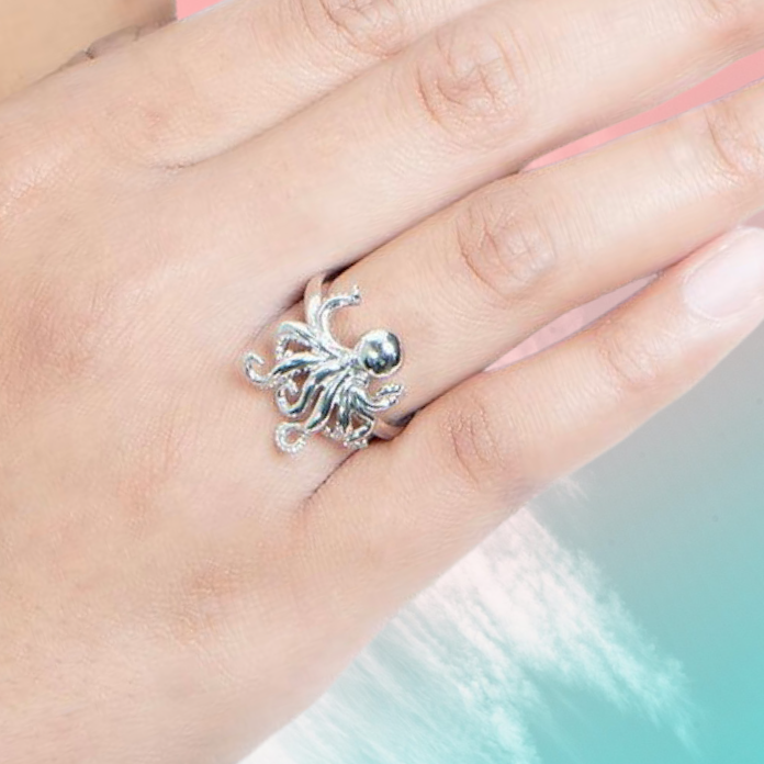Sterling Silver Palau Octopus Ring by Alamea-Chris's Jewelry