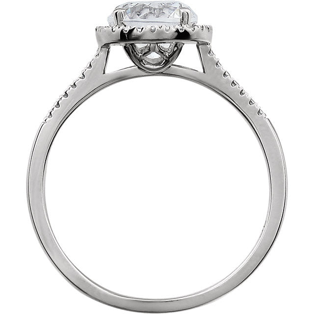 Sterling Silver Round Gemstone & .01 CTW Diamond Halo-Style Rings-Chris's Jewelry