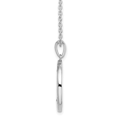 Sterling Silver White Ice .025ct. Diamond Initial Necklace - Various Letters-Chris's Jewelry
