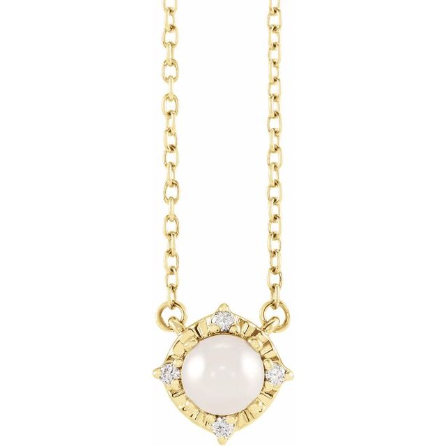 Sterling Silver or 14k Gold Gemstone and .04 CTW Diamond Halo-Style 18" Necklaces-653714:120-Chris's Jewelry