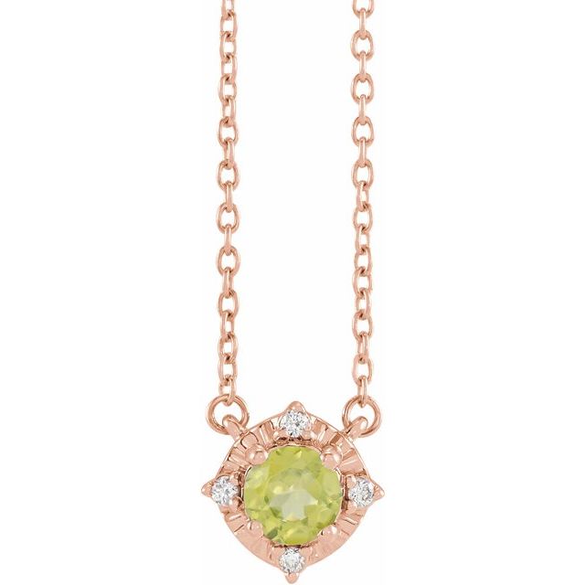 Sterling Silver or 14k Gold Gemstone and .04 CTW Diamond Halo-Style 18" Necklaces-653714:130:P-Chris's Jewelry