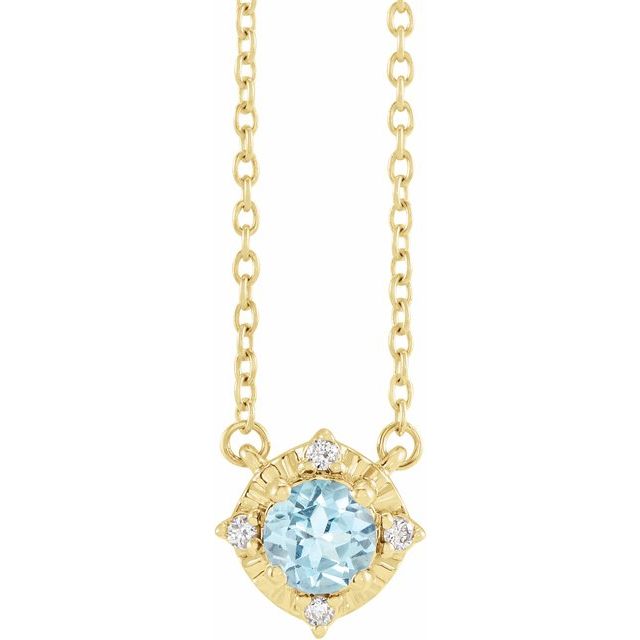 Sterling Silver or 14k Gold Gemstone and .04 CTW Diamond Halo-Style 18" Necklaces-653714:144:P-Chris's Jewelry
