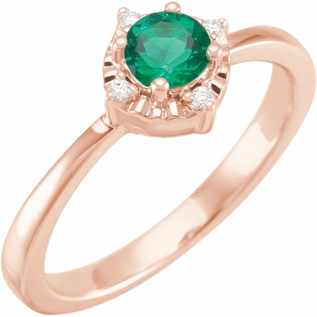 Sterling Silver or 14k Gold Gemstone and .04 CTW Diamond Halo-Style Rings-653715-Chris's Jewelry