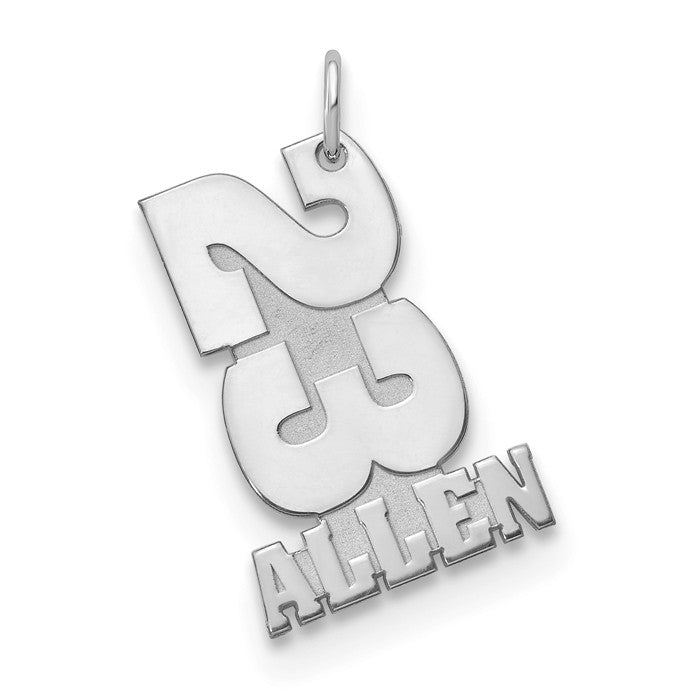 Team Number And Name Charm Pendant-XNA869SS-Chris's Jewelry